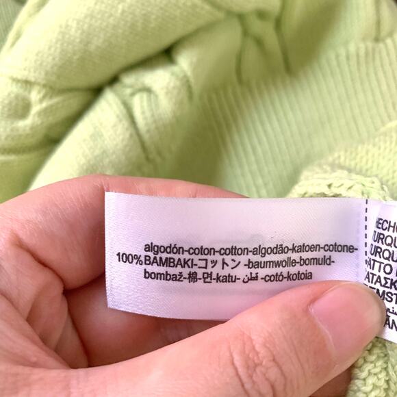 Zara CHUNKY POLO NECK SWEATER WITH BRAID CABLE PATTERN in Lime - Picture 11 of 11